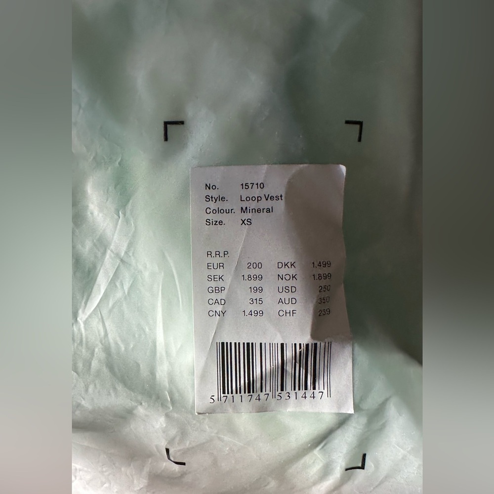 NWT RAINS Mineral Green Loop Vest Puffer XS - Picture 12 of 13